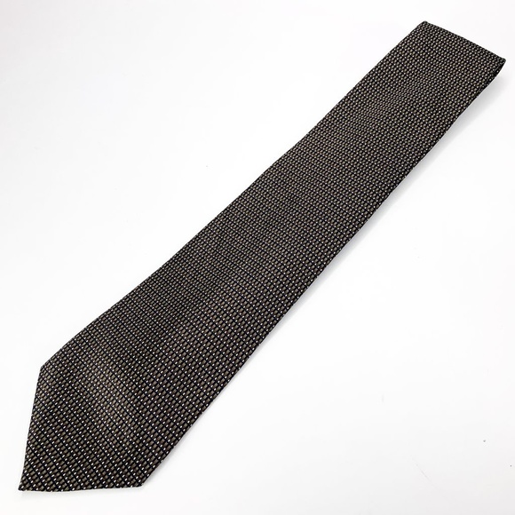 Umo Lorenzo Tie Green Silk Geometric Pattern - Picture 6 of 6